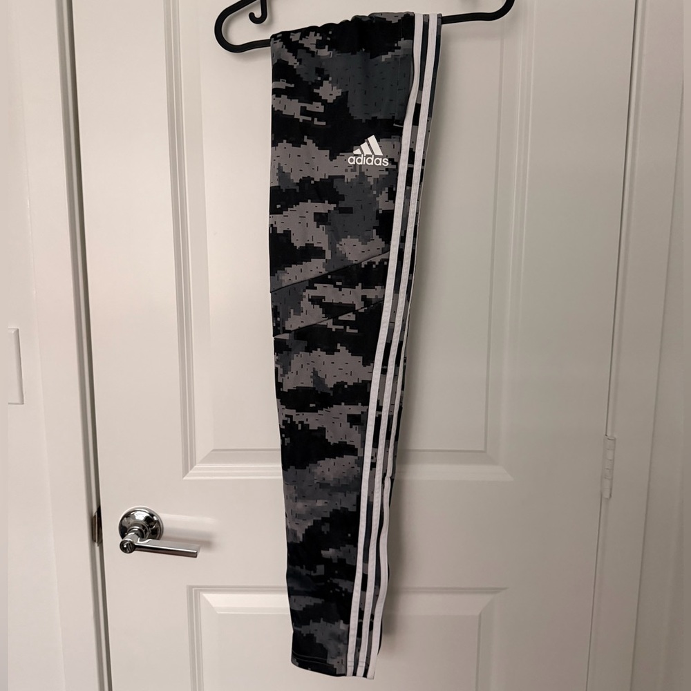 Adidas Kids Black and Gray Patterned Joggers